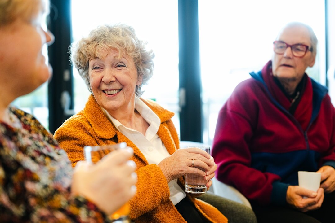 elderly woman sharing story