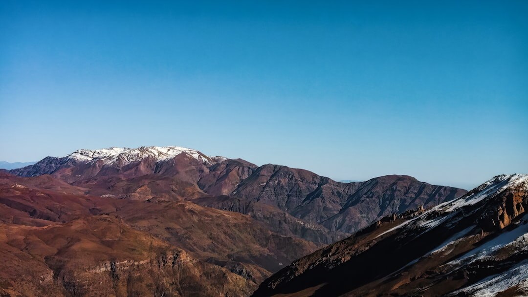 Andes mountain range landscape with snow-capped peaks under a clear sky
